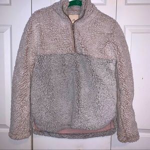 Fuzzy Zip Up Pullover